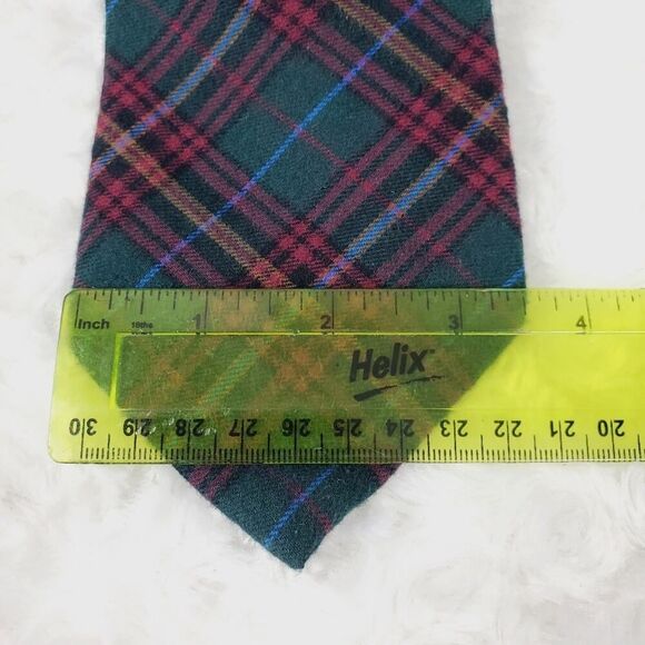 American Eagle Plaid Cotton Tie Green Red - Picture 7 of 8